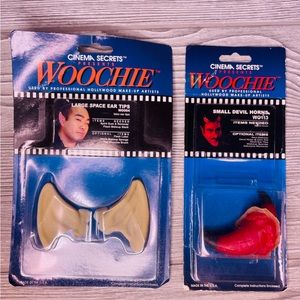 Vintage new Woochie large Space Ear Tips and small devil horns cosplay Halloween
